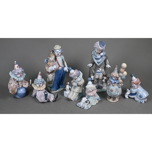 444 - Eight Lladro boxed clowns 5277, 5278, 5279, 5811, 5812, 5813, 5901 and 7686 (8)