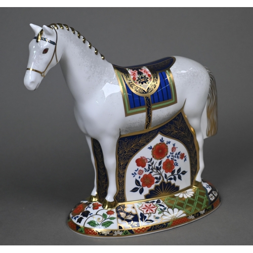 446 - A boxed Royal Crown Derby large paperweight 'Race Horse' limited edition 510/1500, 2005, c/w certifi... 