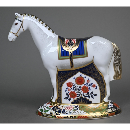 446 - A boxed Royal Crown Derby large paperweight 'Race Horse' limited edition 510/1500, 2005, c/w certifi... 