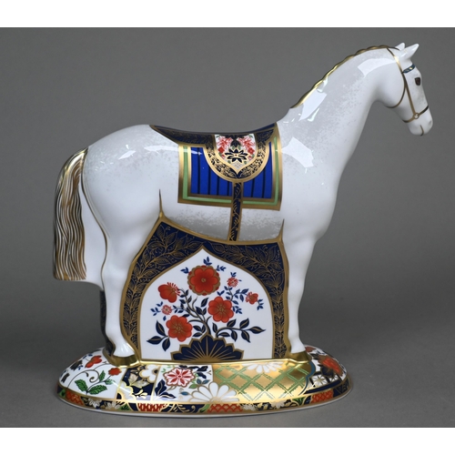 446 - A boxed Royal Crown Derby large paperweight 'Race Horse' limited edition 510/1500, 2005, c/w certifi... 