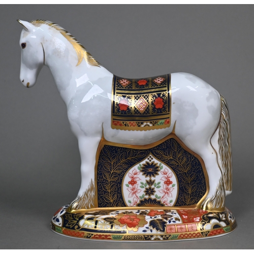 447 - A boxed Royal Crown Derby large paperweight 'Appleby Mare' with gold stopper limited edition 933/150... 