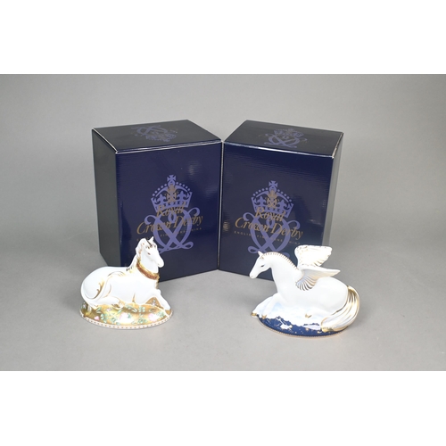 452 - A boxed pair of Royal Crown Derby 'Mythical Beasts' paperweights - 'Pegasus' 267/1750, 2005 and 'Myt... 