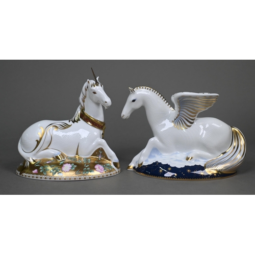 452 - A boxed pair of Royal Crown Derby 'Mythical Beasts' paperweights - 'Pegasus' 267/1750, 2005 and 'Myt... 