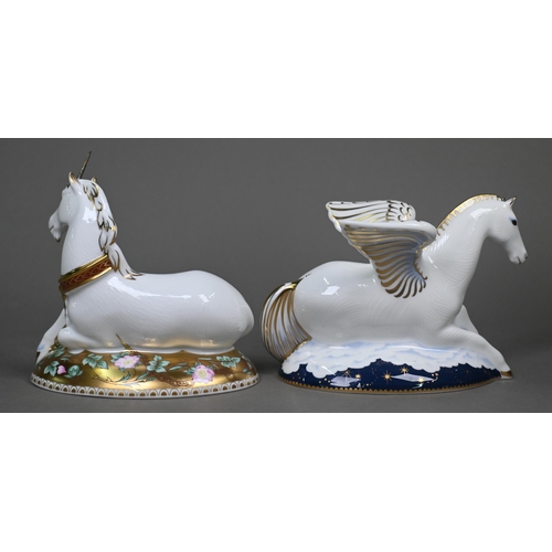 452 - A boxed pair of Royal Crown Derby 'Mythical Beasts' paperweights - 'Pegasus' 267/1750, 2005 and 'Myt... 