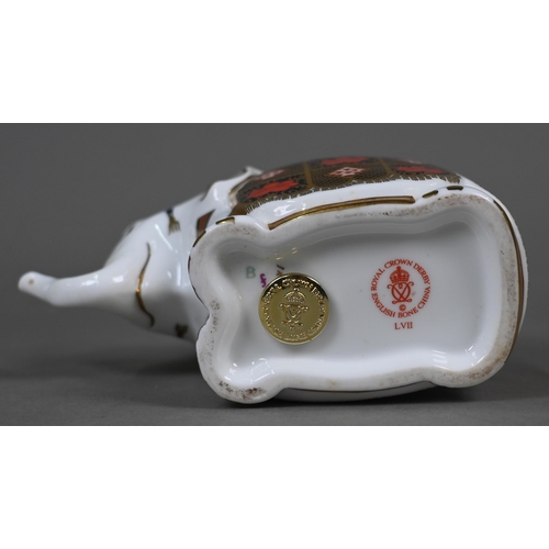 456 - Two Royal Crown Derby paperweights with gold stoppers, 'Oceanic Whale' (Collector's Guild) and 'Elep... 