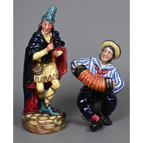 458 - Seven various Royal Doulton figures: 'Jolly Sailor' HN2172, 'Pied Piper' HN2102, 'Uncle Ned' HN2094,... 