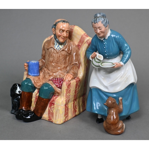 458 - Seven various Royal Doulton figures: 'Jolly Sailor' HN2172, 'Pied Piper' HN2102, 'Uncle Ned' HN2094,... 