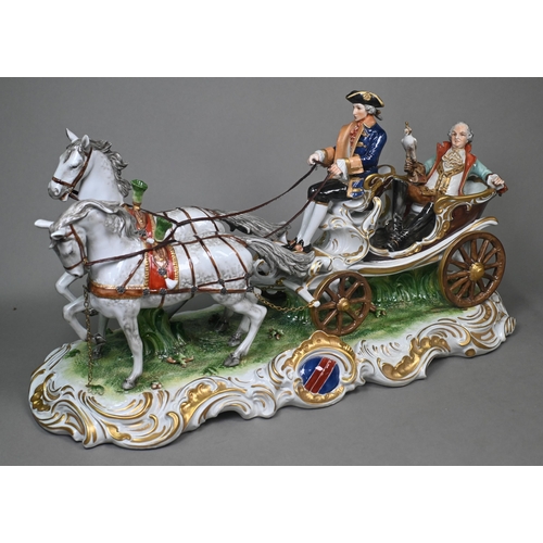 461 - An Unterweissbach (Germany) porcelain set of processional figures, depicting a hawking expedition, w... 