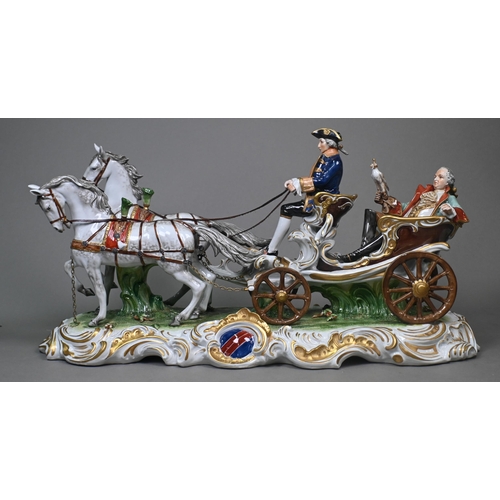 461 - An Unterweissbach (Germany) porcelain set of processional figures, depicting a hawking expedition, w... 