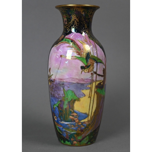 476 - A Daisy Makeig-Jones for Wedgwood Fairyland lustre vase, painted and gilded with fairies in a coasta... 