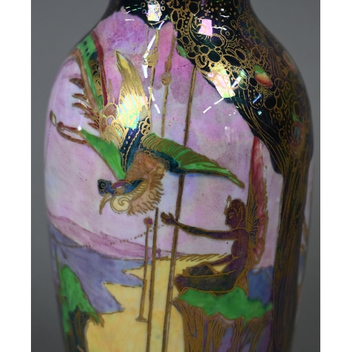 476 - A Daisy Makeig-Jones for Wedgwood Fairyland lustre vase, painted and gilded with fairies in a coasta... 