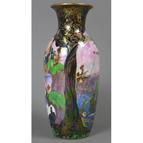 476 - A Daisy Makeig-Jones for Wedgwood Fairyland lustre vase, painted and gilded with fairies in a coasta... 