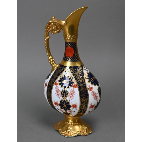 480 - A Royal Crown Derby Imari ewer with floral design, 1976, 26 cm high