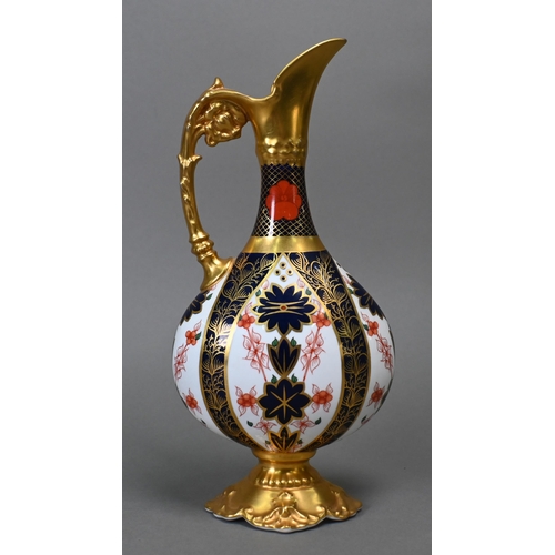 480 - A Royal Crown Derby Imari ewer with floral design, 1976, 26 cm high