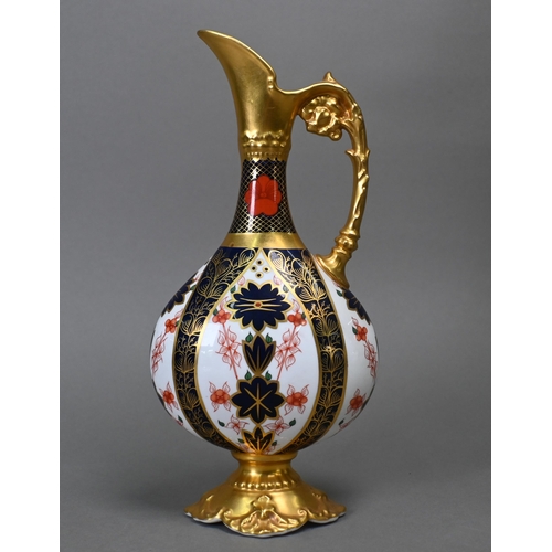 480 - A Royal Crown Derby Imari ewer with floral design, 1976, 26 cm high