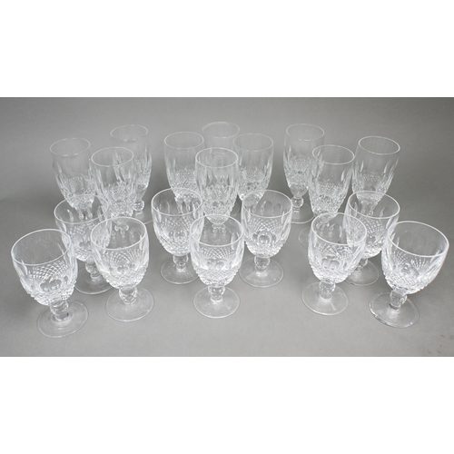 497 - A set of ten Waterford 'Colleen' champagne glasses and nine matching red wine (19)Two wine glasses w... 