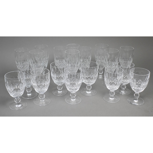 497 - A set of ten Waterford 'Colleen' champagne glasses and nine matching red wine (19)Two wine glasses w... 