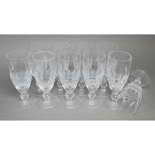 497 - A set of ten Waterford 'Colleen' champagne glasses and nine matching red wine (19)Two wine glasses w... 