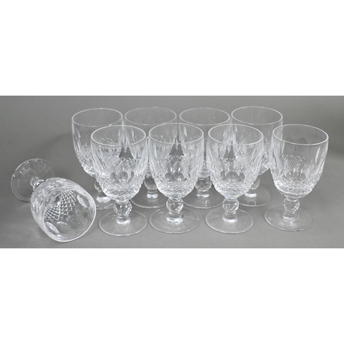 497 - A set of ten Waterford 'Colleen' champagne glasses and nine matching red wine (19)Two wine glasses w... 