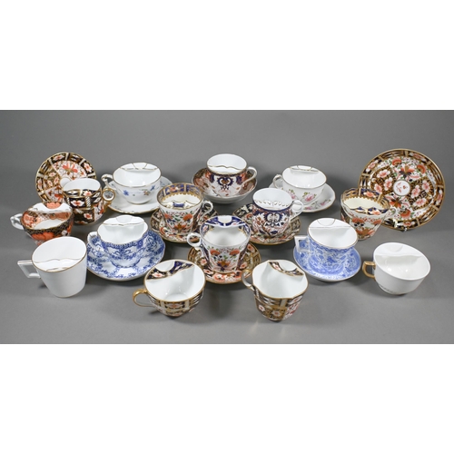 498 - A collection of ten various Royal Crown Derby moustache cups and saucers, to/w five other moustache ... 