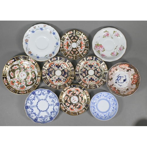 498 - A collection of ten various Royal Crown Derby moustache cups and saucers, to/w five other moustache ... 