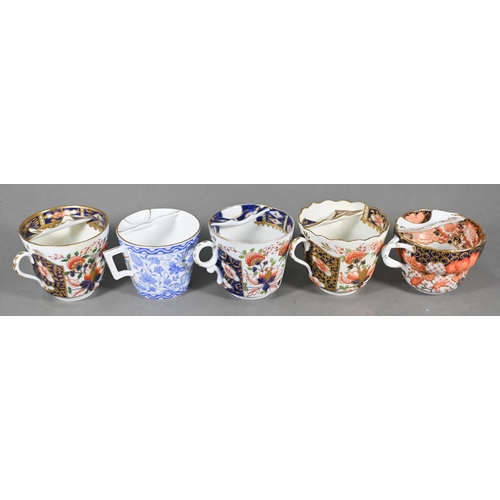 498 - A collection of ten various Royal Crown Derby moustache cups and saucers, to/w five other moustache ... 