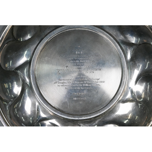 57 - An Aurum commemorative silver dish for the RNLI (lifeboats) 150th Anniversary, London 1974, 10oz, 20... 