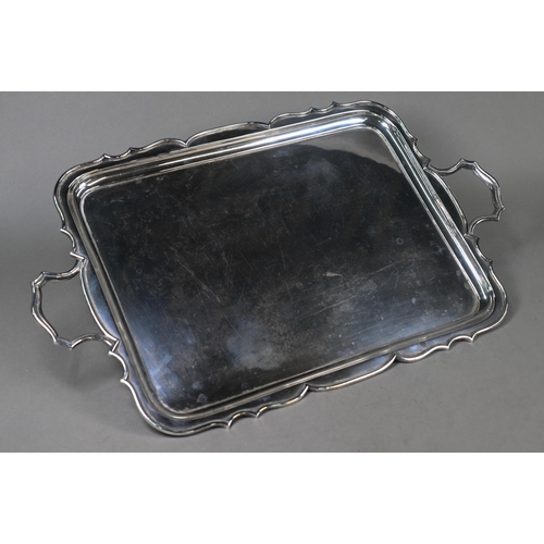 64 - A heavy quality silver two-handled tray with shaped rim, James Dixon & Son, Sheffield 1935, 70oz... 