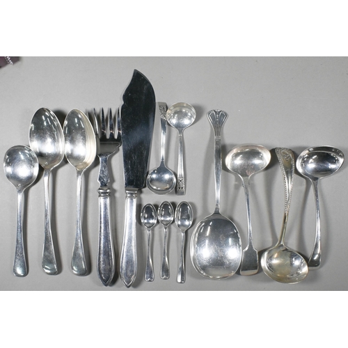 7 - A quantity of epns Kings Pattern flatware & cutlery, to/w other ep cutlery and a cocktail-shaker