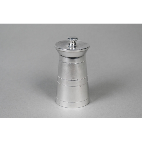 90 - A novelty silver 'milk churn' pepper mill with Peugeot grinder, J B Chatterley & Sons Ltd, Birmi... 