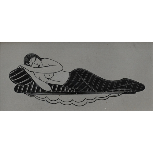 500 - Eric Gill (1882-1940) - 'Girl Sleeping', 1925, wood engraving, 3.5 x 9 cmIllustration for the Golden... 