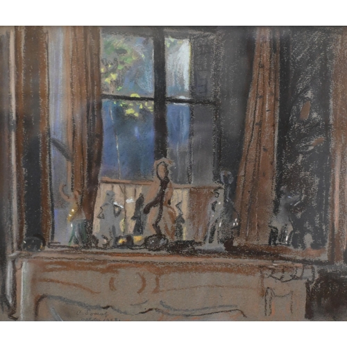 505 - K A Somov (Russian) - 'Interior', pastel, signed C Somov October 1928' lower centre, inscribed to re... 