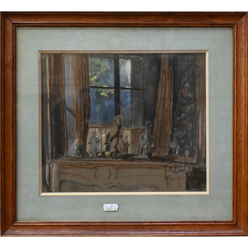 505 - K A Somov (Russian) - 'Interior', pastel, signed C Somov October 1928' lower centre, inscribed to re... 