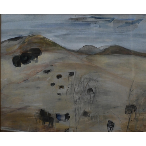 506 - Marjorie Stark - 'Cheviot foothills', watercolour, signed lower right, 60 x 73 cm 