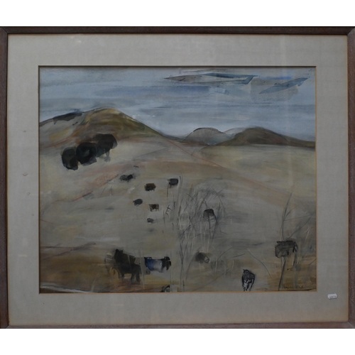 506 - Marjorie Stark - 'Cheviot foothills', watercolour, signed lower right, 60 x 73 cm 