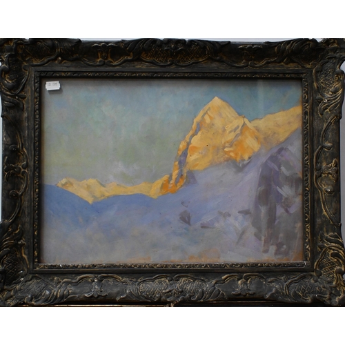 518 - John Crealock (1871-1959) -  A trio of mountain landscapes, circa 1930s, oil on board, and gouache, ... 