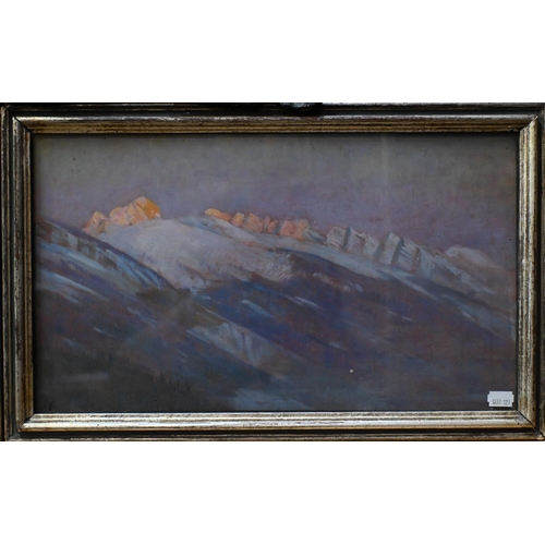 518 - John Crealock (1871-1959) -  A trio of mountain landscapes, circa 1930s, oil on board, and gouache, ... 