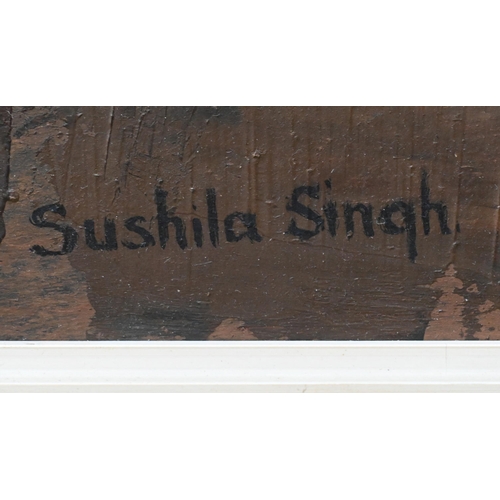 519 - Sushila Singh (1904-99) -  Rome, oil on board, signed lower left, 44 x 59 cm, verso with New Art Cen... 