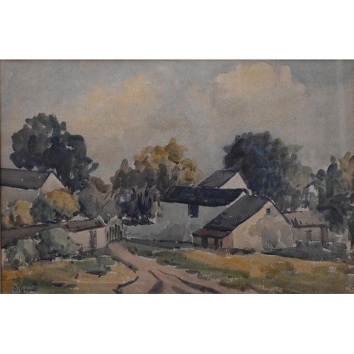 538 - D Grant - 'Farm in Provence', watercolour, signed, 34 x 51 cm