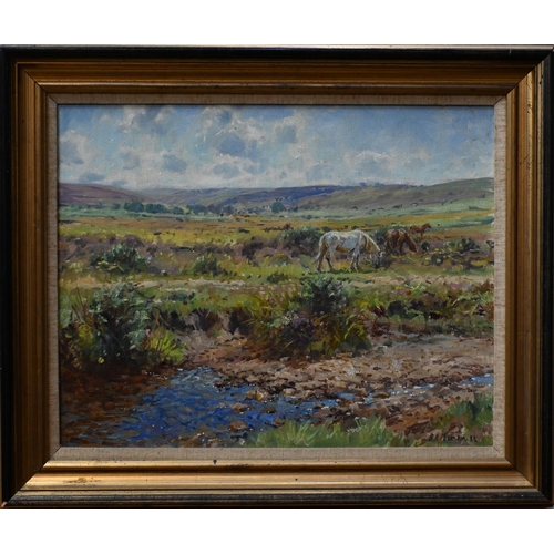 546 - B A Peckham - 'Summer Heath', oil on board, signed, 1989, 31 x 40 cm