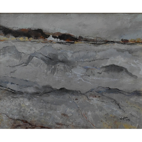 560 - Gordon Hope Wyllie (1930-2005) - Argyll landscape with croft, gouache on paper, signed, 21 x 25 cmAR... 