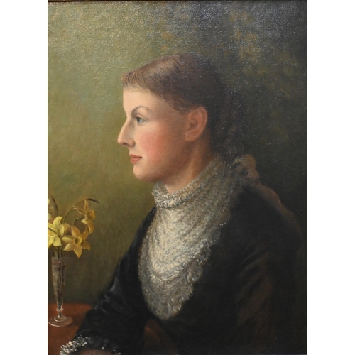 564 - Frances Hyett - Portrait of Mary Capel (1845-1894), oil on canvas, 1878, 60 x 44 cm Relined... 