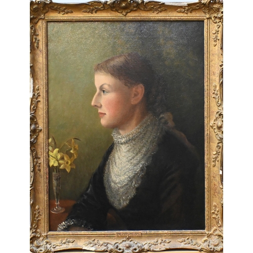 564 - Frances Hyett - Portrait of Mary Capel (1845-1894), oil on canvas, 1878, 60 x 44 cm Relined... 