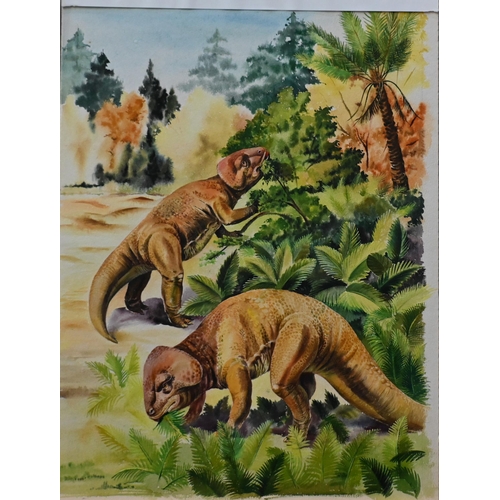 578 - Mary Elliott Lacey (1923-2004) - Ten watercolour illustrations of dinosaurs, originally intended for... 