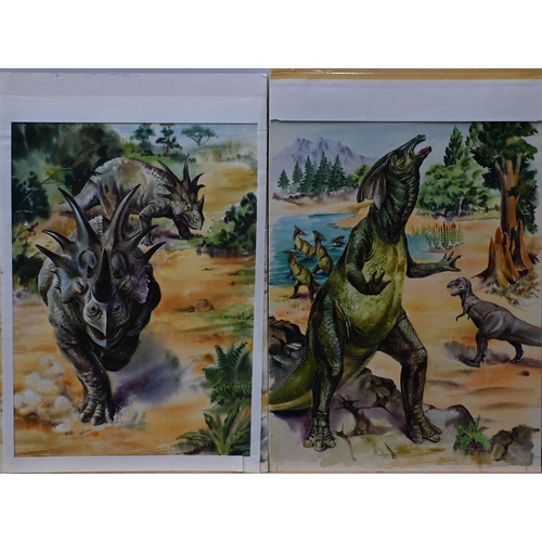 578 - Mary Elliott Lacey (1923-2004) - Ten watercolour illustrations of dinosaurs, originally intended for... 