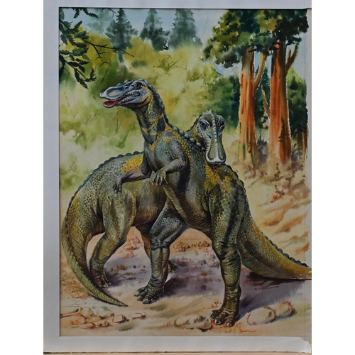 578 - Mary Elliott Lacey (1923-2004) - Ten watercolour illustrations of dinosaurs, originally intended for... 