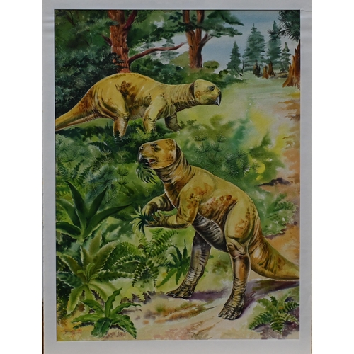 578 - Mary Elliott Lacey (1923-2004) - Ten watercolour illustrations of dinosaurs, originally intended for... 