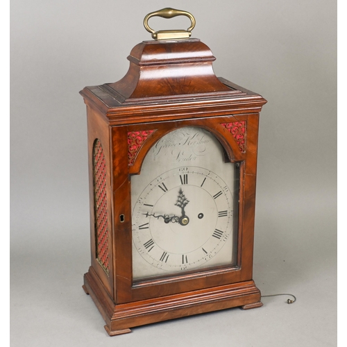 643 - George Kershaw, London, a George III walnut 8-day bracket clock, the hour repeat movement with bob p... 