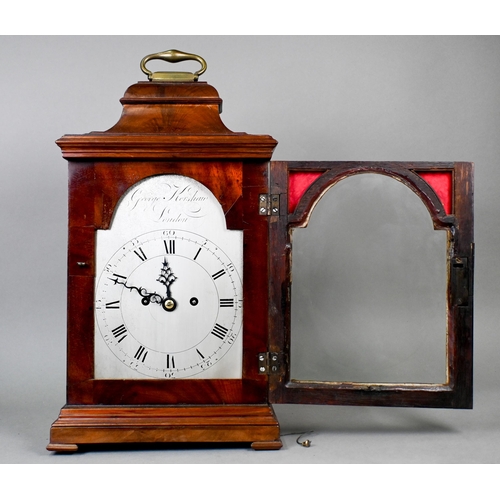 643 - George Kershaw, London, a George III walnut 8-day bracket clock, the hour repeat movement with bob p... 