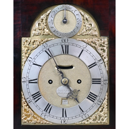 644 - Jasper Taylor, Holborn, London, an 18th century walnut cased verge bracket clock, the twin fusee mov... 